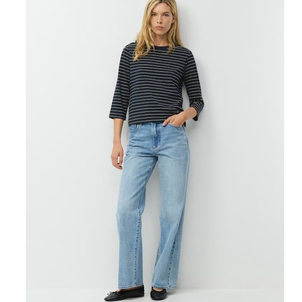 Denim Forum The Farrah Hi-Rise Wide Leg Jeans Women 31 Light Blue Aritzia